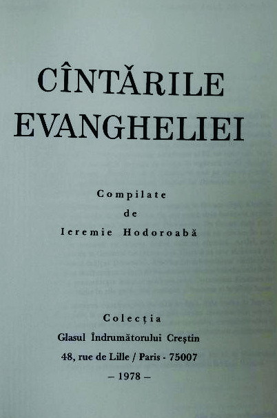 Cântările Evangheliei, Ieremia Hodoroabă